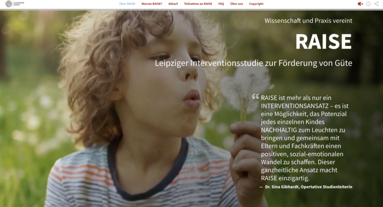 Screenshot Landing Page RAISE